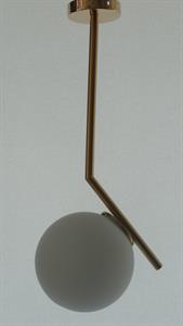 Φωτιστικό μονόφωτο, από μέταλλο και λευκή οπαλίνα 500-1F